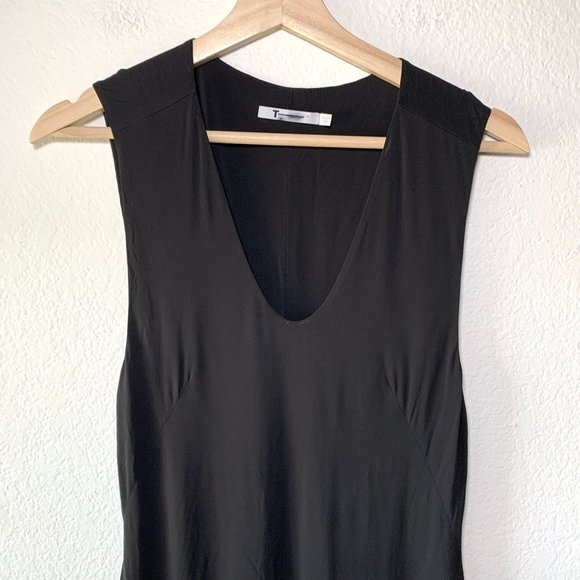 Alexander Wang Sleeveless Midi Jersey Bodycon Dress Black Medium - Picture 4 of 11